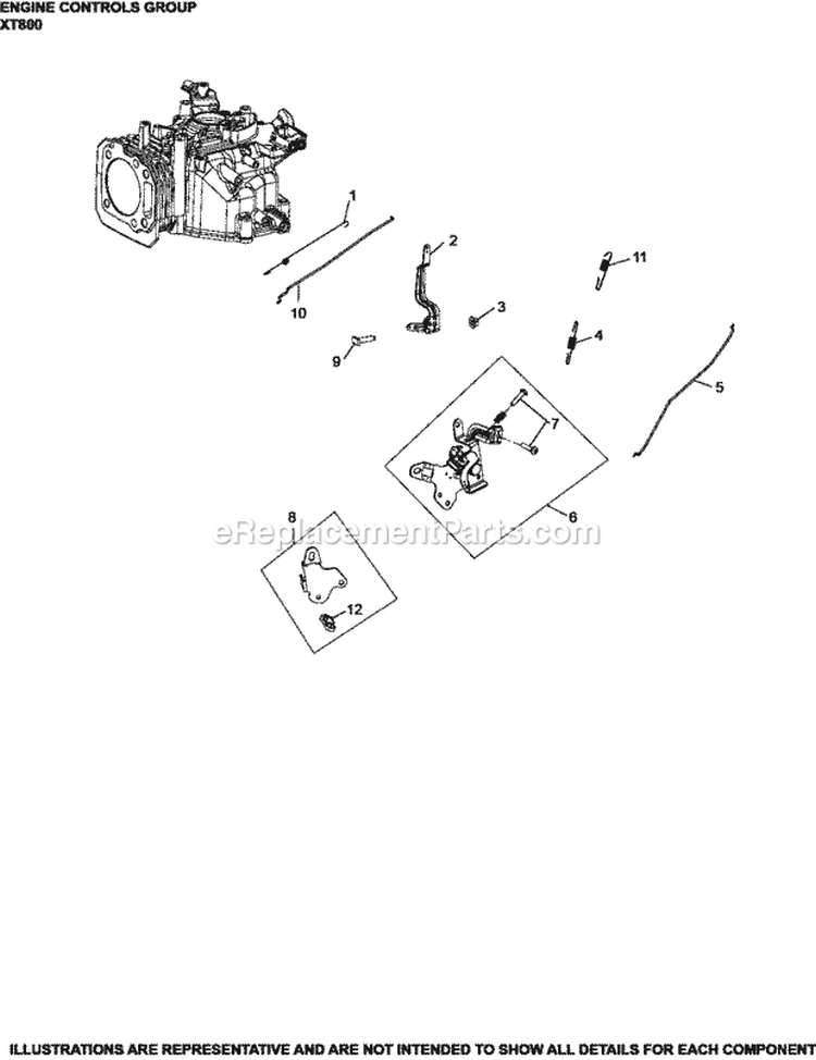 Page F Diagram and Parts List for XT800-2053  Kohler Engine