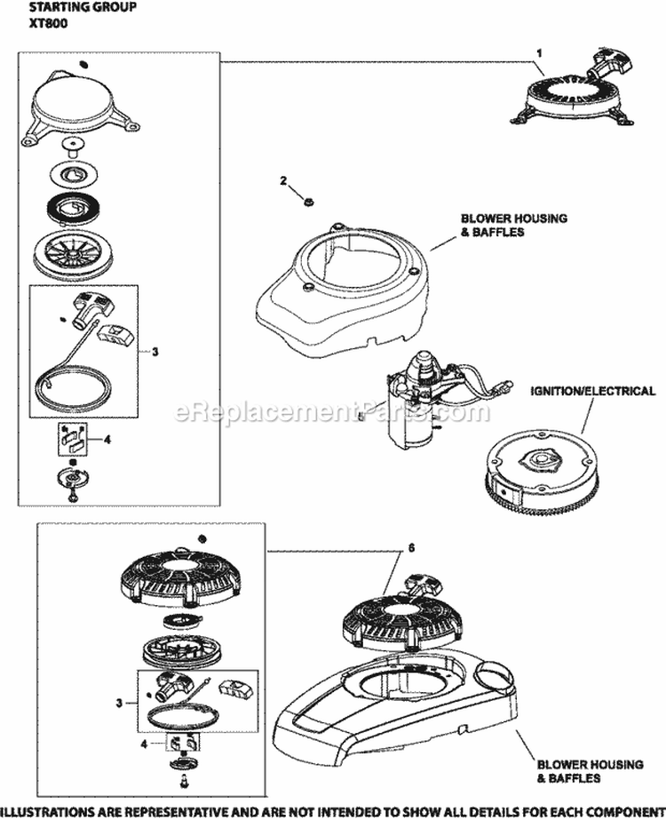 Page L Diagram and Parts List for XT800-1026  Kohler Engine