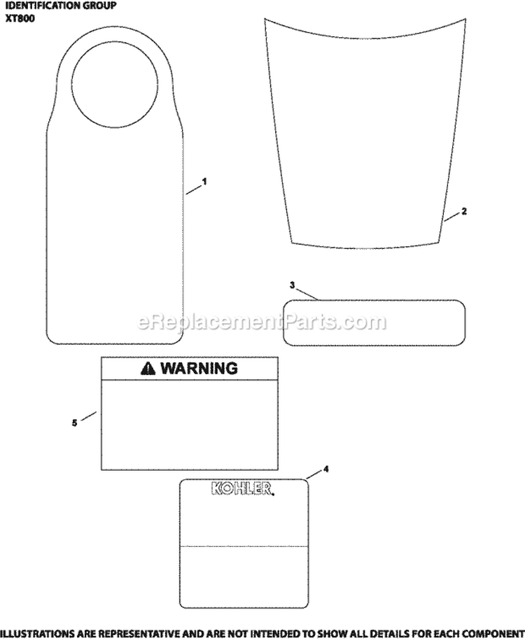 Page I Diagram and Parts List for XT800-1026  Kohler Engine