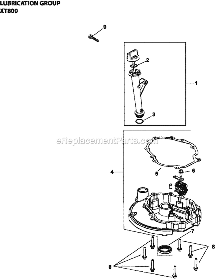 Page K Diagram and Parts List for XT800-0032  Kohler Engine