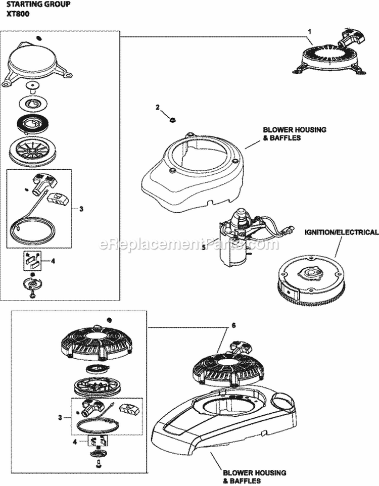 Page L Diagram and Parts List for XT800-0032  Kohler Engine