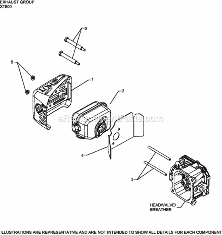 Exhaust_Group_Xt800 Diagram and Parts List for XT800-3078  Kohler Engine