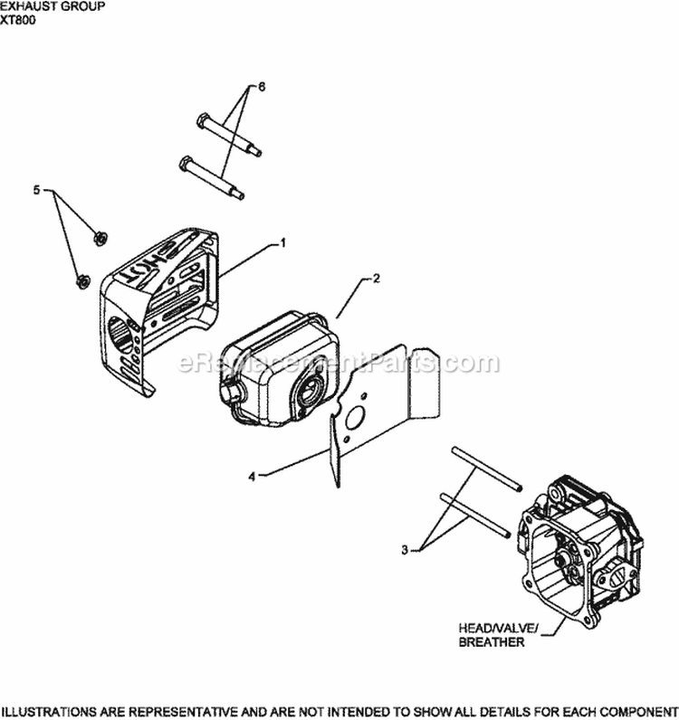 Page G Diagram and Parts List for XT800-2047  Kohler Engine