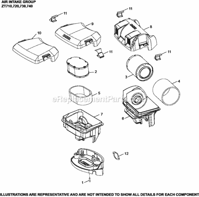 Air_Intake_Group_10-32-19_Zt Diagram and Parts List for ZT720-3015  Kohler Engine