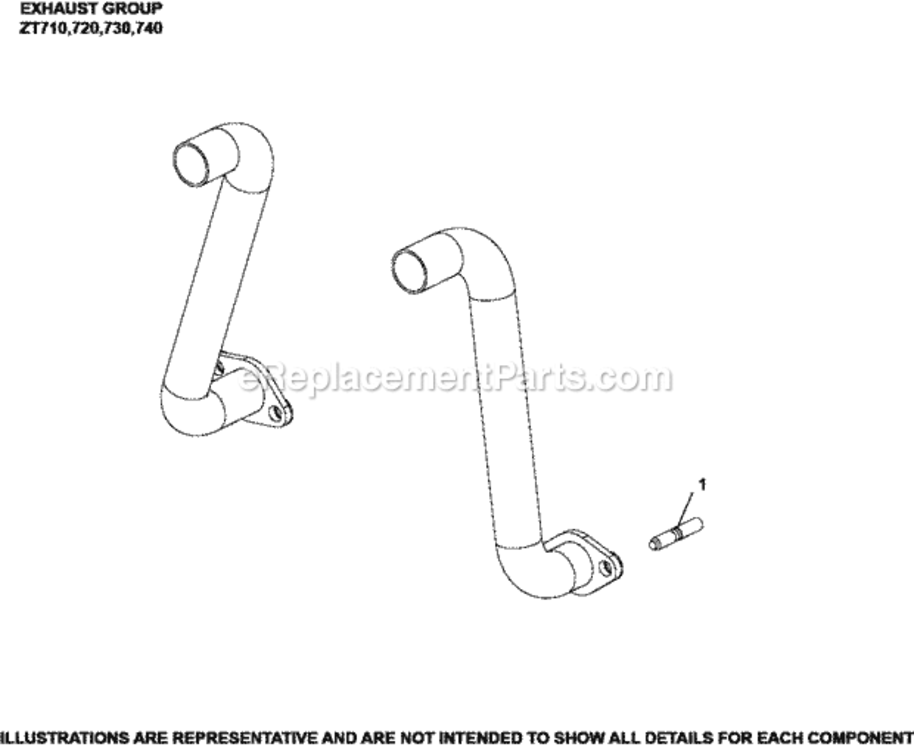 Exhaust_Group_11-32-15_Zt Diagram and Parts List for ZT720-3015  Kohler Engine