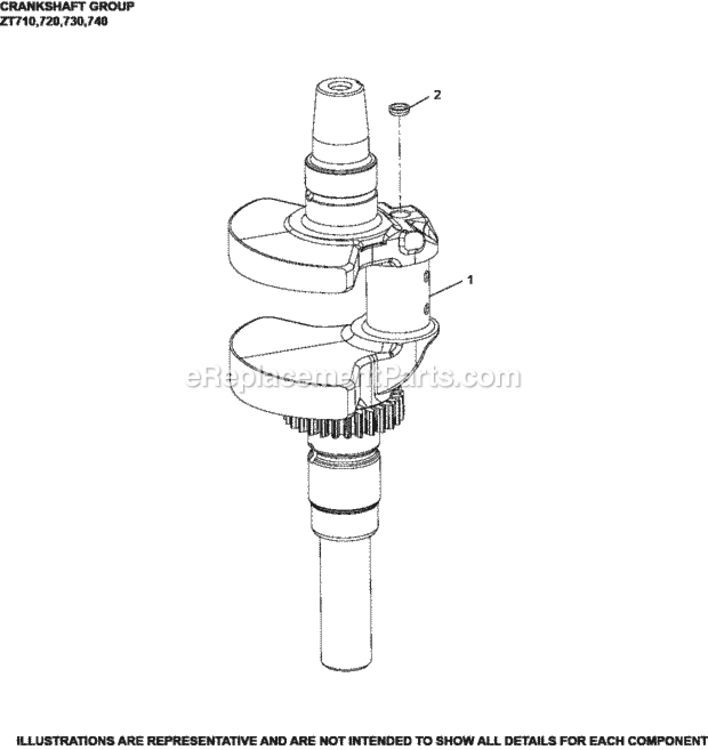 Crankshaft_Group_1-32-15_Zt Diagram and Parts List for ZT730-3015  Kohler Engine