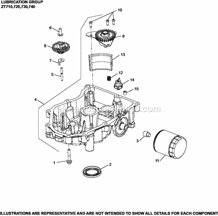 Page J Diagram and Parts List for ZT710-3002  Kohler Engine