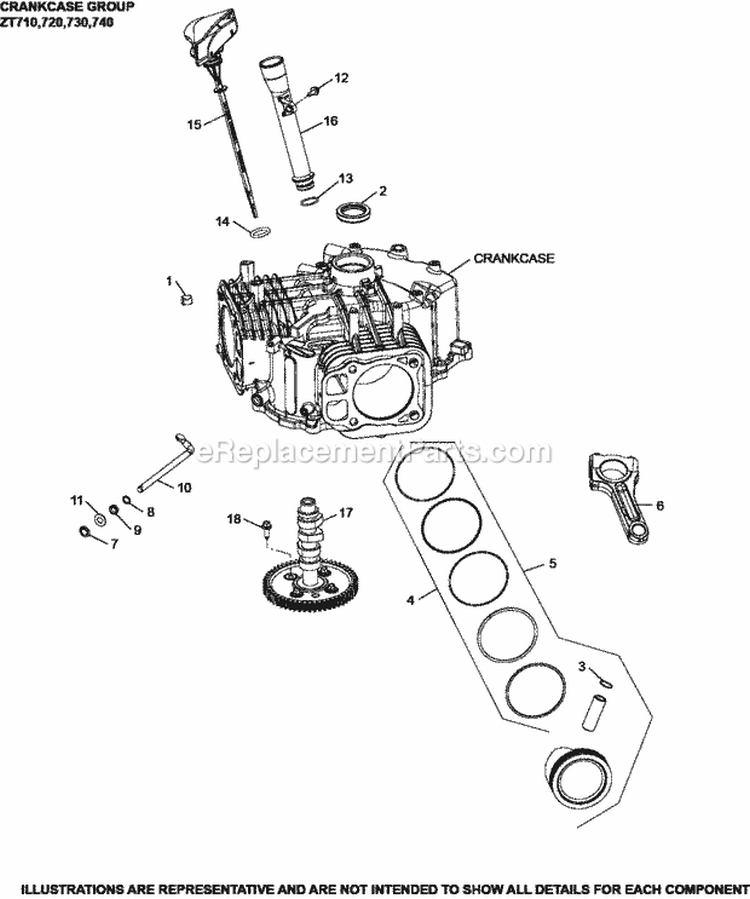 Page C Diagram and Parts List for ZT710-3002  Kohler Engine