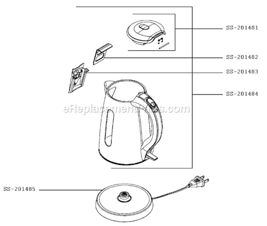 Page A Diagram and Parts List for BW730D50/3DA  Krups Kettle