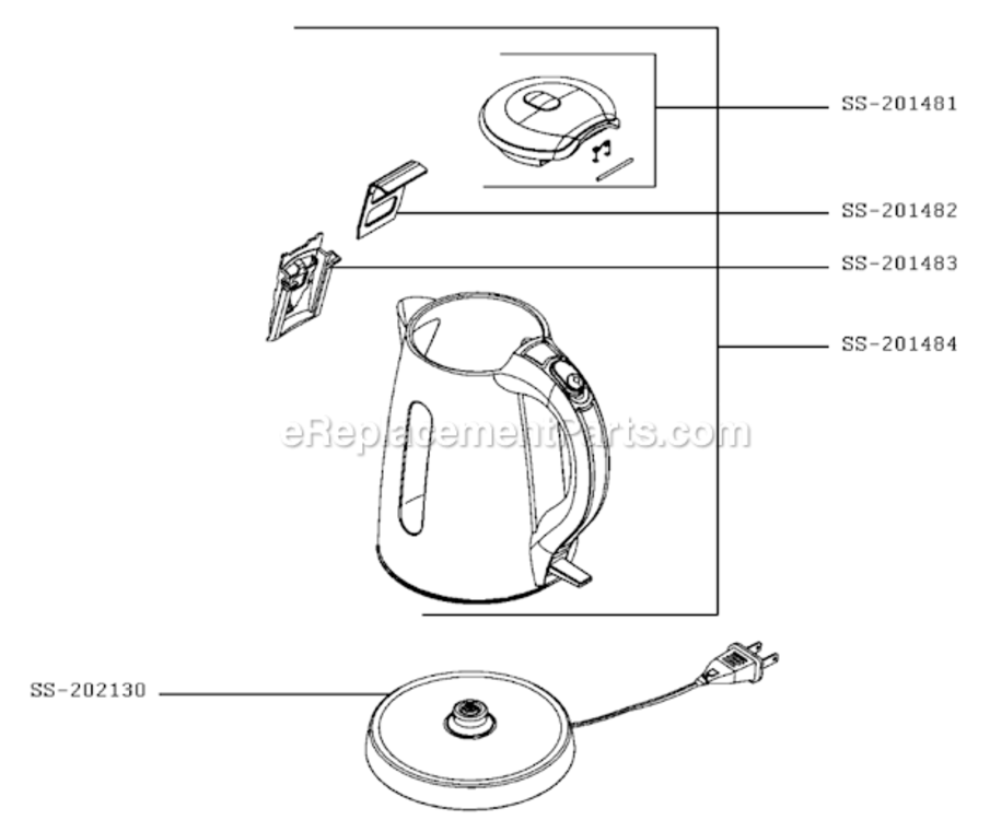 Page A Diagram and Parts List for BW730D50/3DB  Krups Kettle