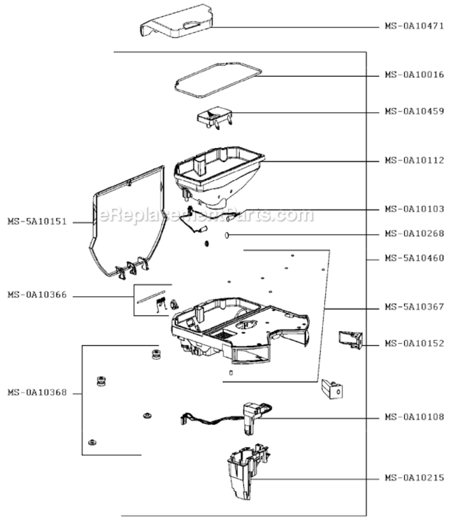 Page D Diagram and Parts List for EA900050  Krups Coffee Maker