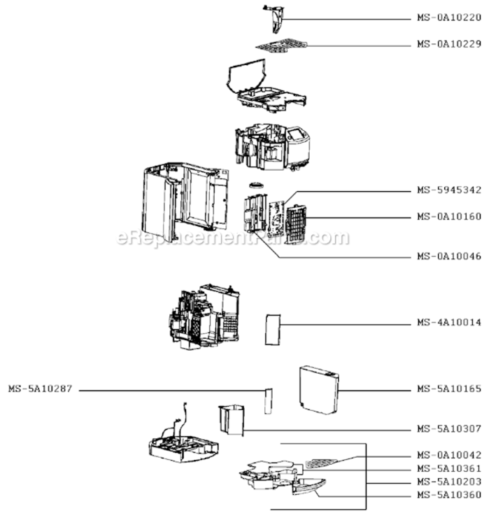 Page G Diagram and Parts List for EA900050  Krups Coffee Maker