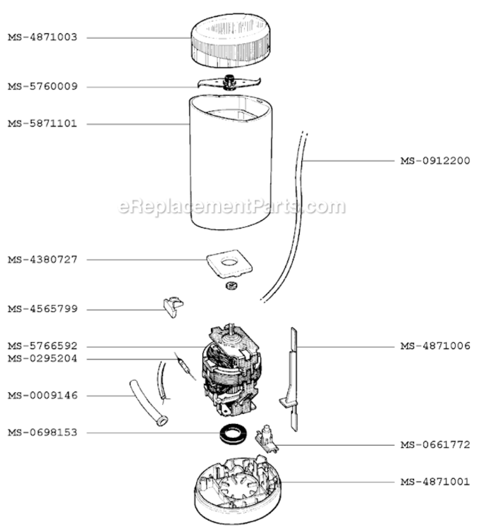 Page A Diagram and Parts List for F2087053(A)  Krups Coffee Grinder