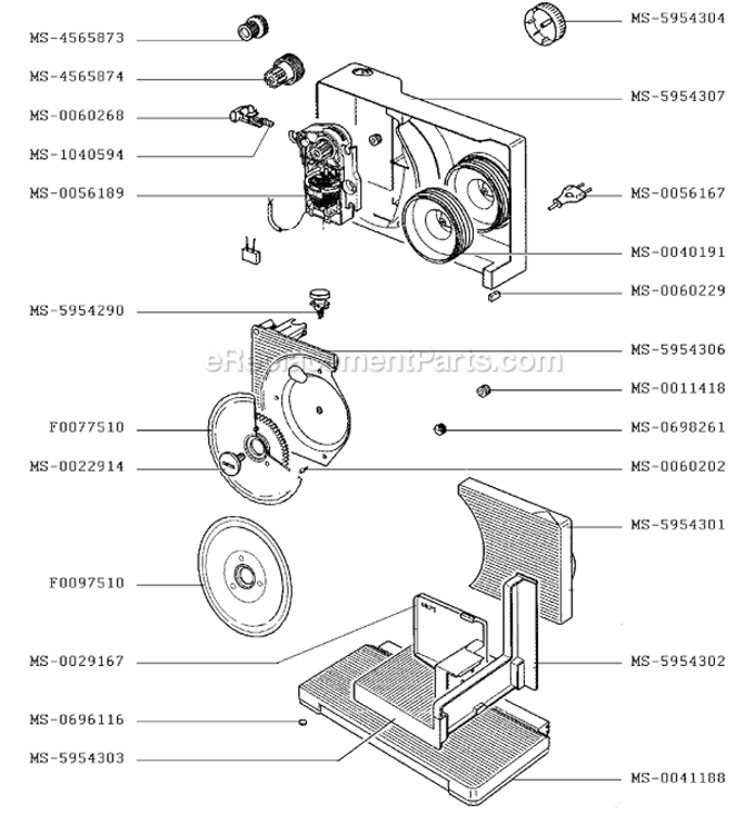 Page A Diagram and Parts List for F2137051(P)  Krups Slicer