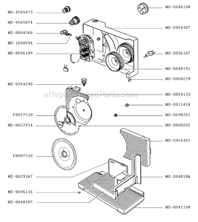 Page A Diagram and Parts List for F2137051B(A)  Krups Slicer