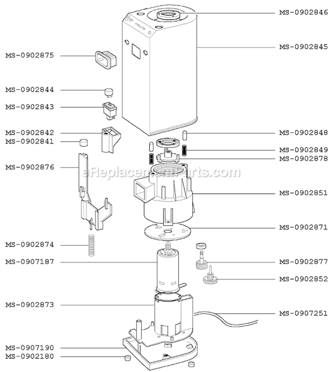 Page A Diagram and Parts List for F2204251I(0)  Krups Coffee Grinder