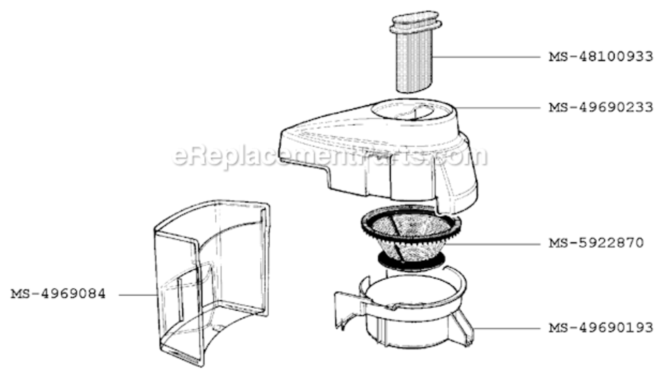 Page A Diagram and Parts List for F2677051(0)  Krups Juicer