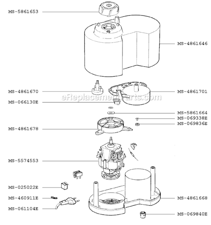 Page A Diagram and Parts List for F2947051(B)  Krups Juicer