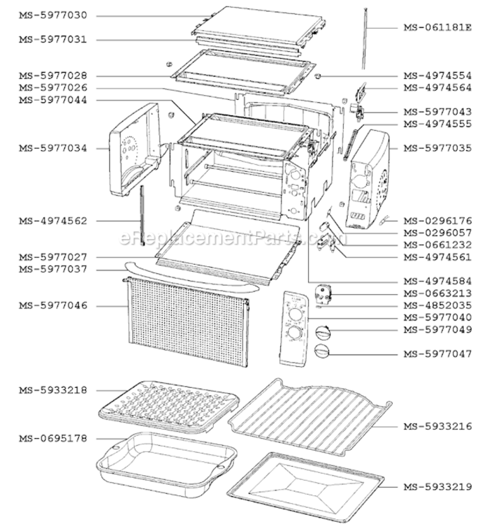 Page A Diagram and Parts List for F2957056(0)  Krups Toaster Oven