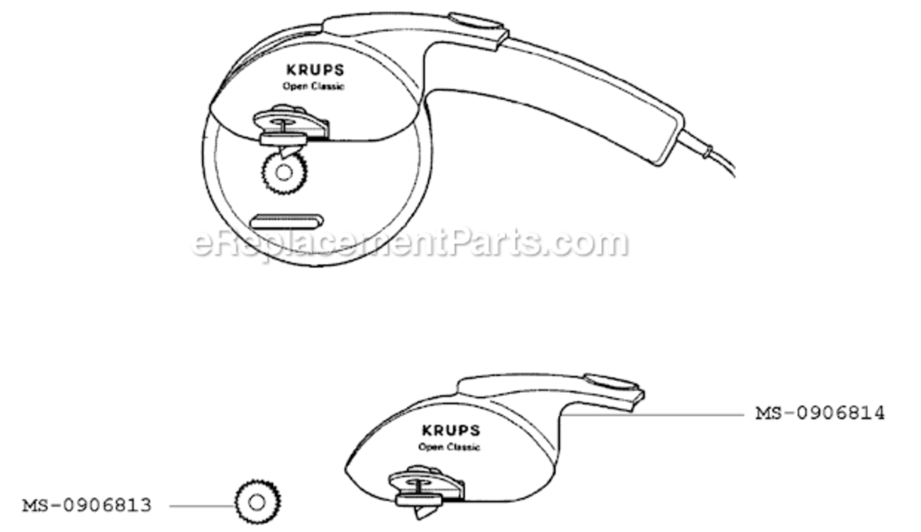 Page A Diagram and Parts List for F4147051(0)  Krups Can Opener