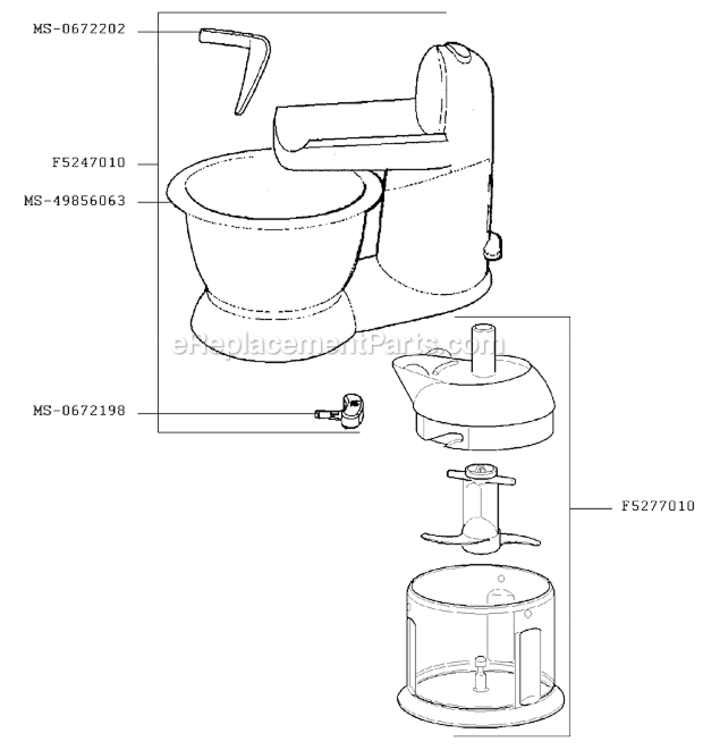 Page B Diagram and Parts List for F5067056(0)  Krups Mixer
