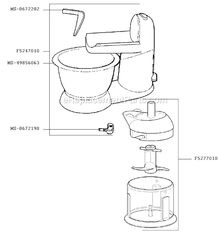 Page B Diagram and Parts List for F5067056(P)  Krups Mixer