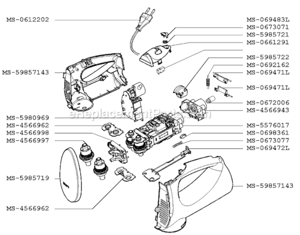 Page A Diagram and Parts List for F5077056(P)  Krups Mixer