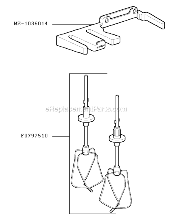 Page C Diagram and Parts List for F6137051(0)  Krups Mixer