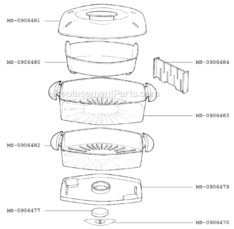 Page A Diagram and Parts List for F6527051(0)  Krups Rice Cooker Steamer