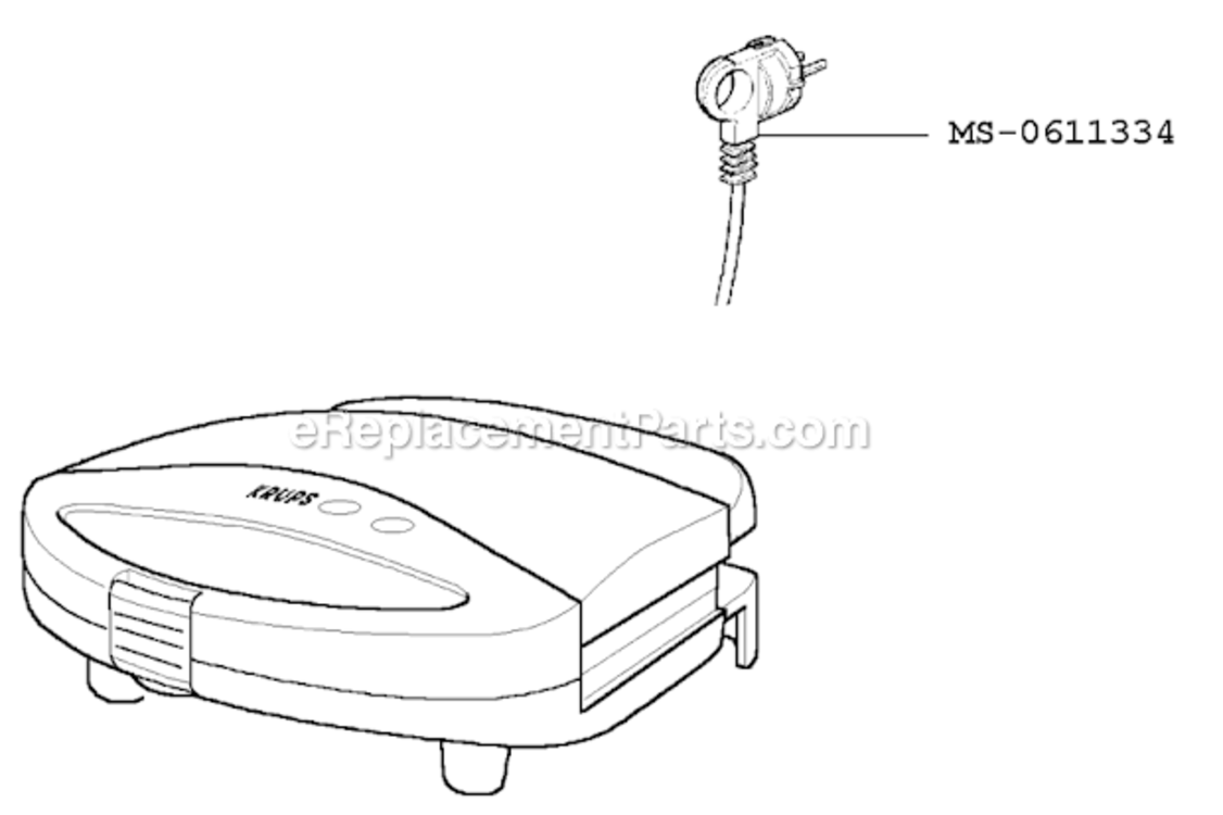 Page A Diagram and Parts List for F6537551(0)  Krups Waffle Maker
