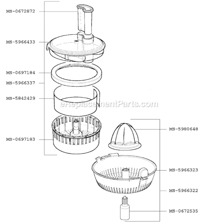Page B Diagram and Parts List for F7057051(P)  Krups Food Processor