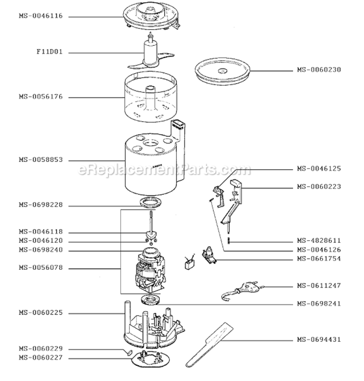 Page A Diagram and Parts List for F7187051(X)  Krups Blender
