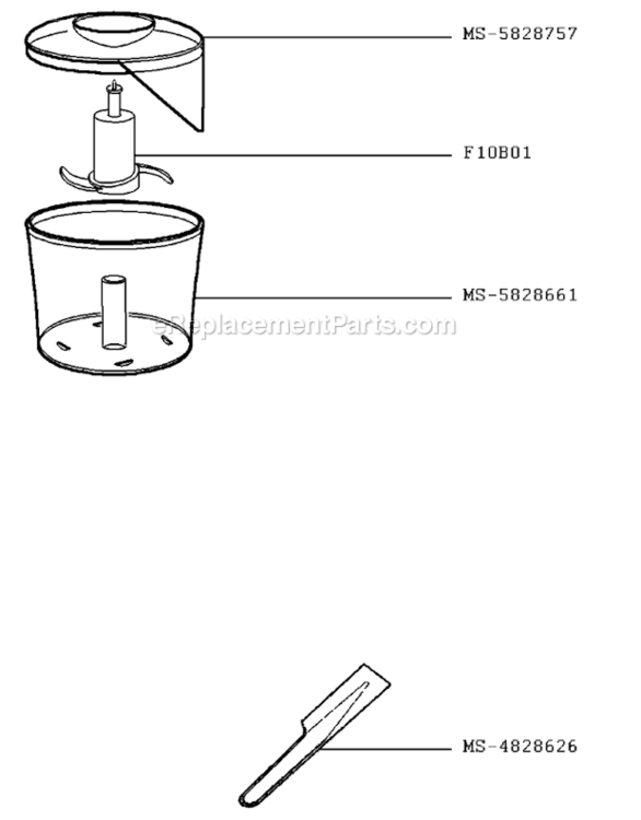 Page B Diagram and Parts List for F7207051(0)  Krups Blender
