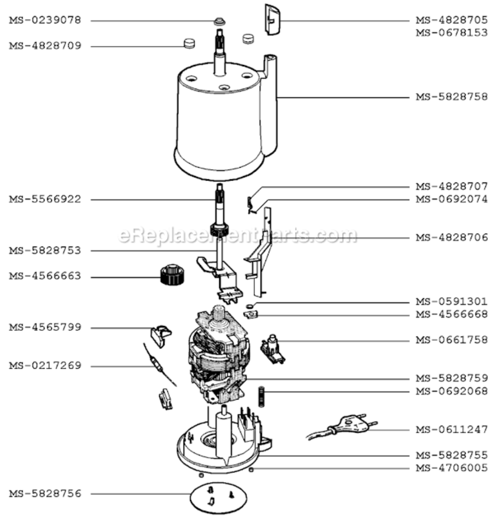 Page A Diagram and Parts List for F7207051B(0)  Krups Blender