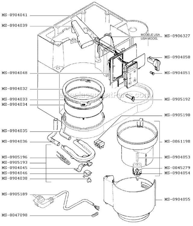 Page A Diagram and Parts List for F8674251  Krups Coffee Maker