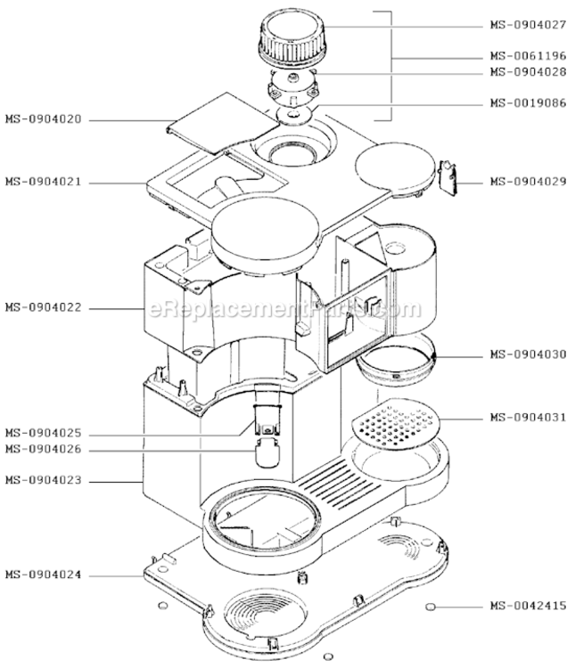 Page C Diagram and Parts List for F8674251  Krups Coffee Maker