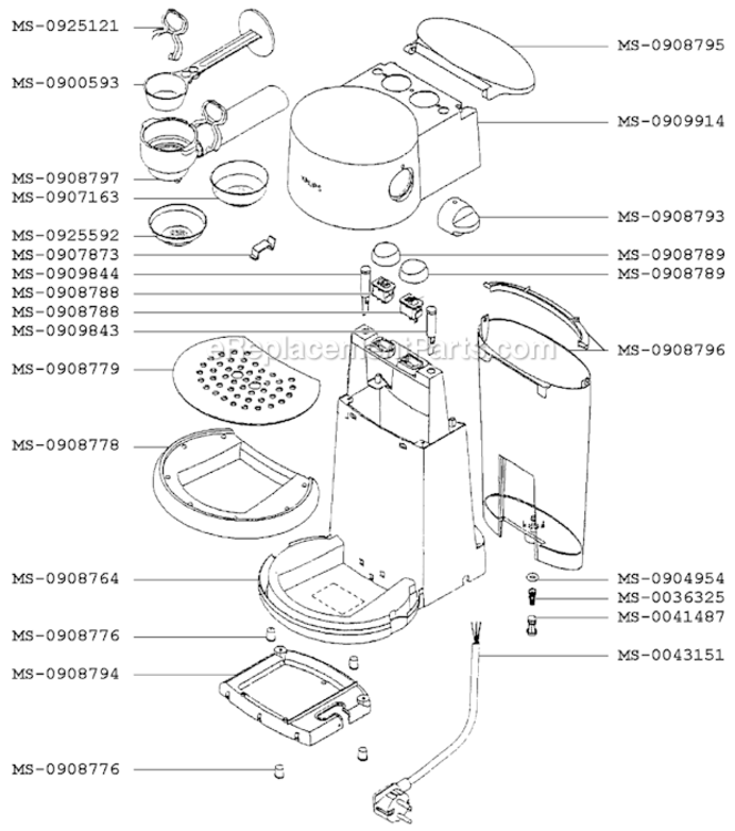 Page A Diagram and Parts List for F8804156(0)  Krups Coffee Maker