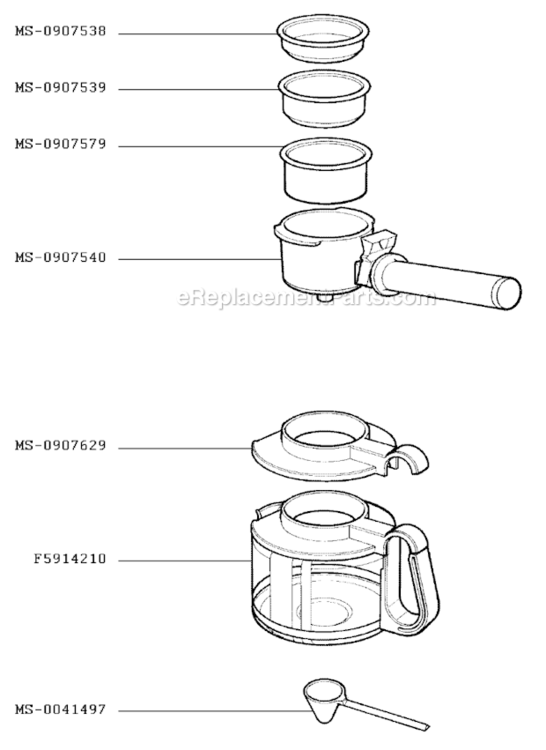 Page C Diagram and Parts List for F8824351(0)  Krups Coffee Maker