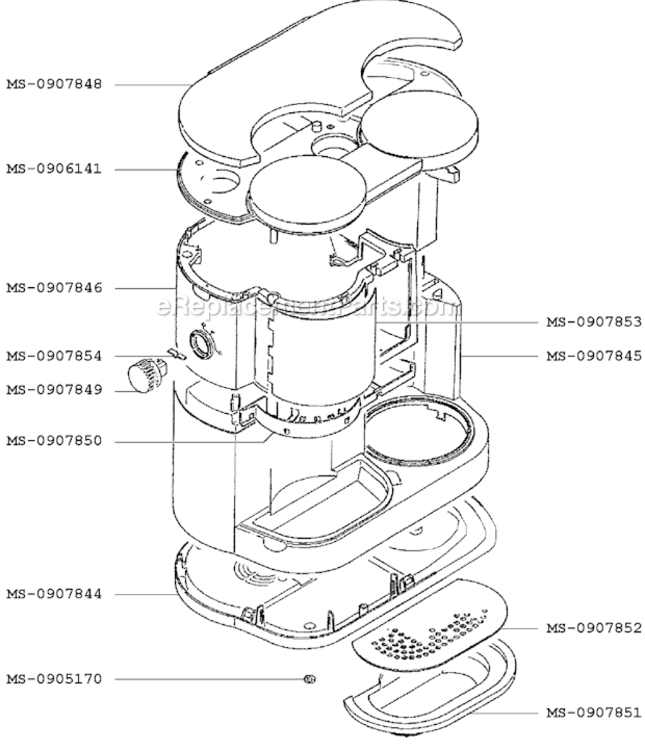 Page D Diagram and Parts List for F8884351  Krups Coffee Maker