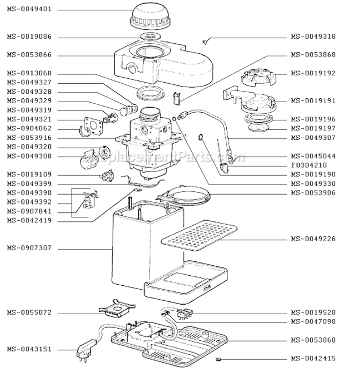Page A Diagram and Parts List for F9724251(0)  Krups Coffee Maker