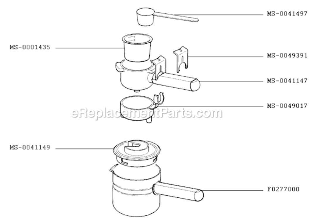 Page B Diagram and Parts List for F9727051(0)  Krups Coffee Maker