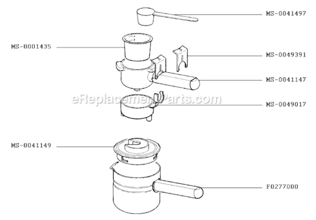 Page B Diagram and Parts List for F9727051T(0)  Krups Coffee Maker