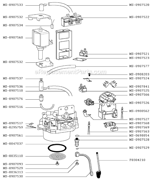 Page A Diagram and Parts List for F9894351D(0)  Krups Coffee Maker