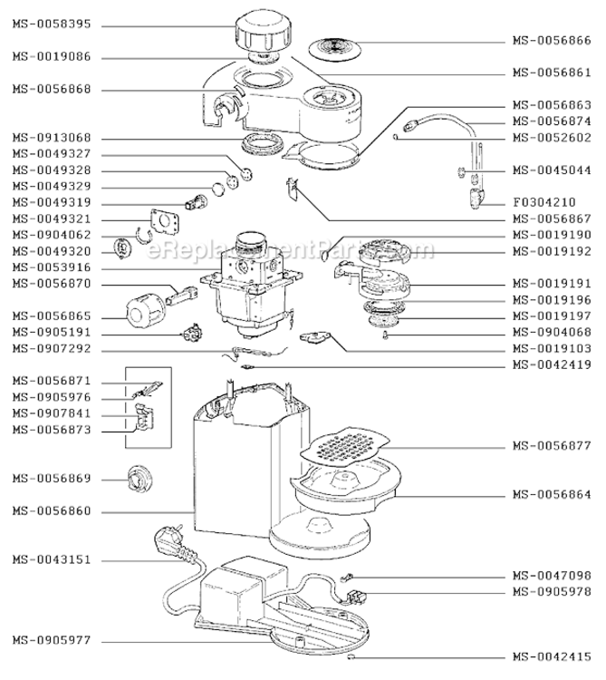 Page A Diagram and Parts List for F9934251(0)  Krups Coffee Maker