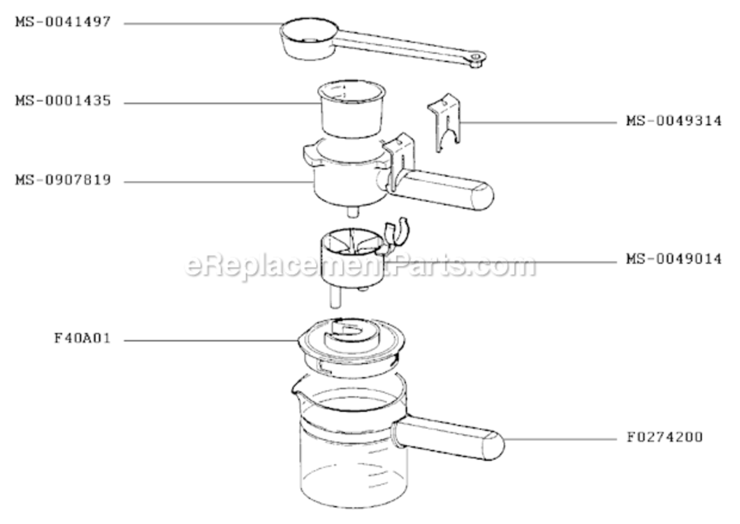 Page B Diagram and Parts List for F9934251(A)  Krups Coffee Maker