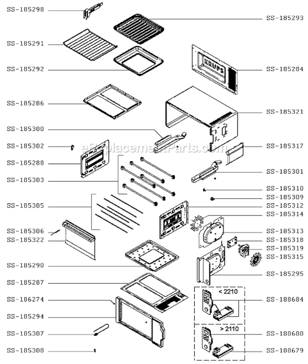 Page A Diagram and Parts List for FBC413  Krups Toaster Oven