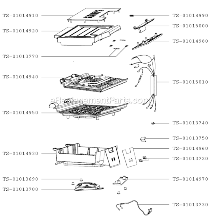 Page A Diagram and Parts List for FDK212  Krups Waffle Maker
