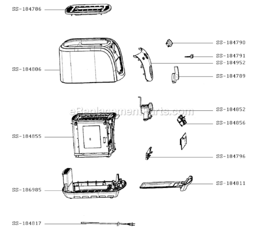 Page A Diagram and Parts List for FEP213(0)  Krups Toaster