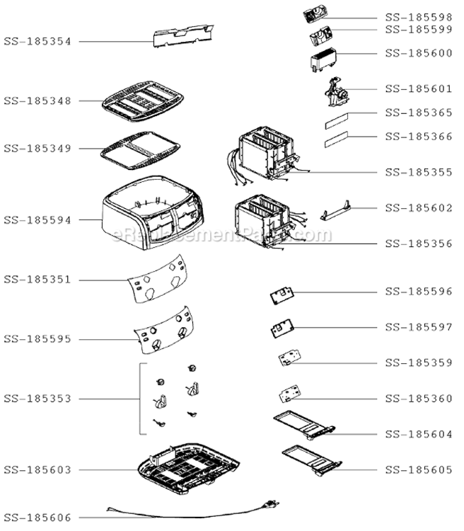 Page A Diagram and Parts List for FEPB12  Krups Toaster