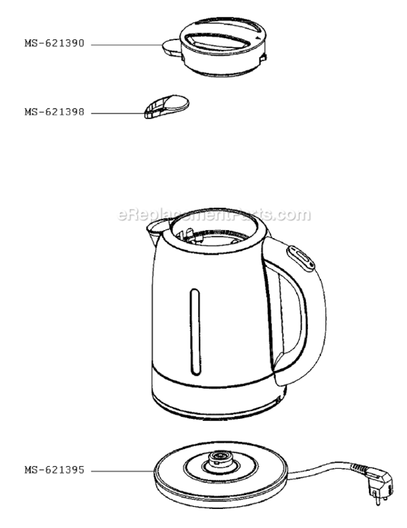Page A Diagram and Parts List for FLF2J4  Krups Kettle